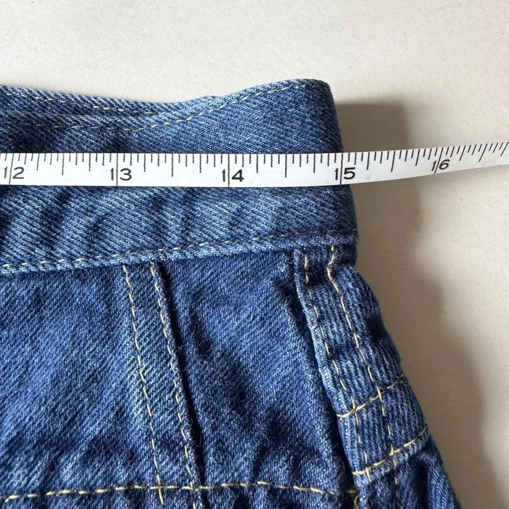 VTG Lee USA Denim Maxi Skirt High Rise Pleated Western Ranch Fits 8-10